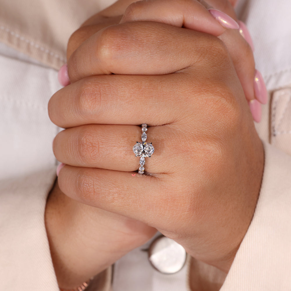 Oval diamond engagement ring, handmade ring, Avideri engagement ring.