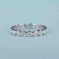 Round Cut Wedding Ring White Gold With Bezel Style
