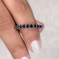 Black Moissanite Eternity Band – Stunning Round Shape Design