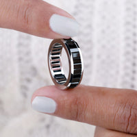 Black Baguette Moissanite Band – Channel Set Design