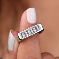 White Gold Baguette Wedding Band