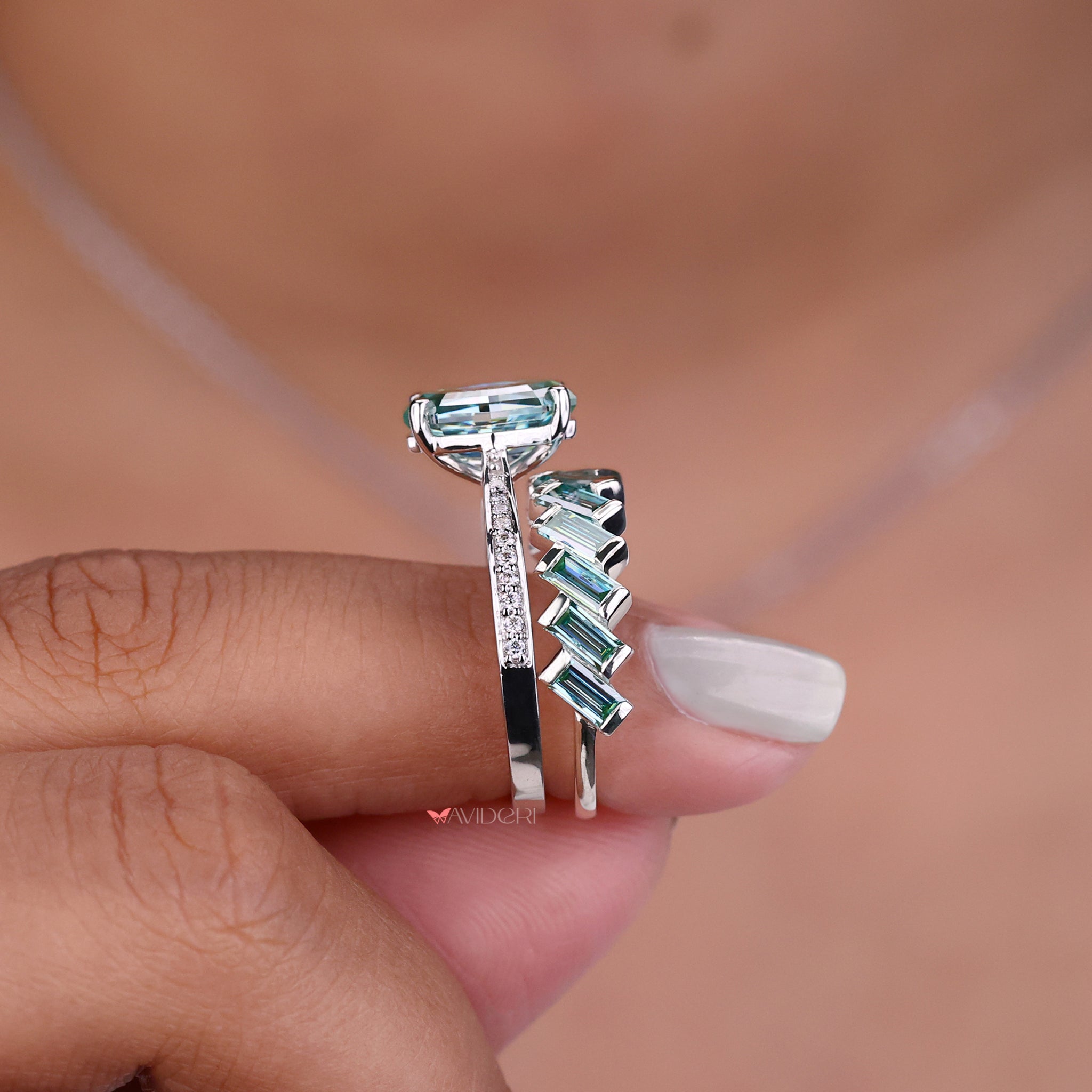 Half Eternity Band adding a touch of elegance to the wedding set.