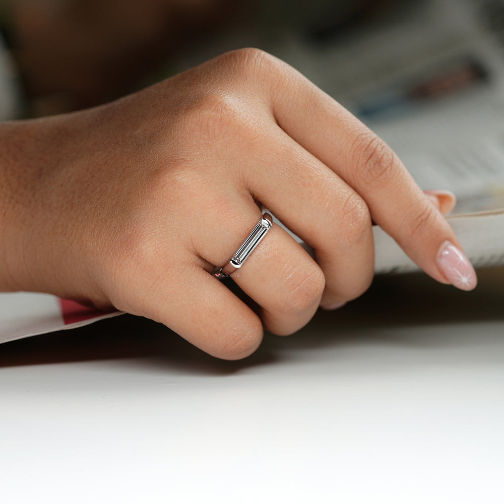 Stunning baguette engagement ring crafted for special moments and celebrations.