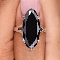 9 Carat Moval Cut Engagement Ring Split Shank Setting
