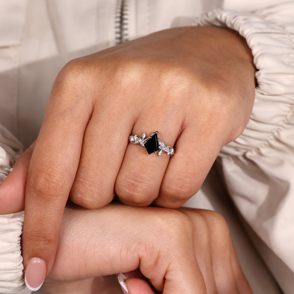Cluster ring setting with side stone engagement ring.