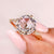 Round rose cut engagement ring with open gallery ring.