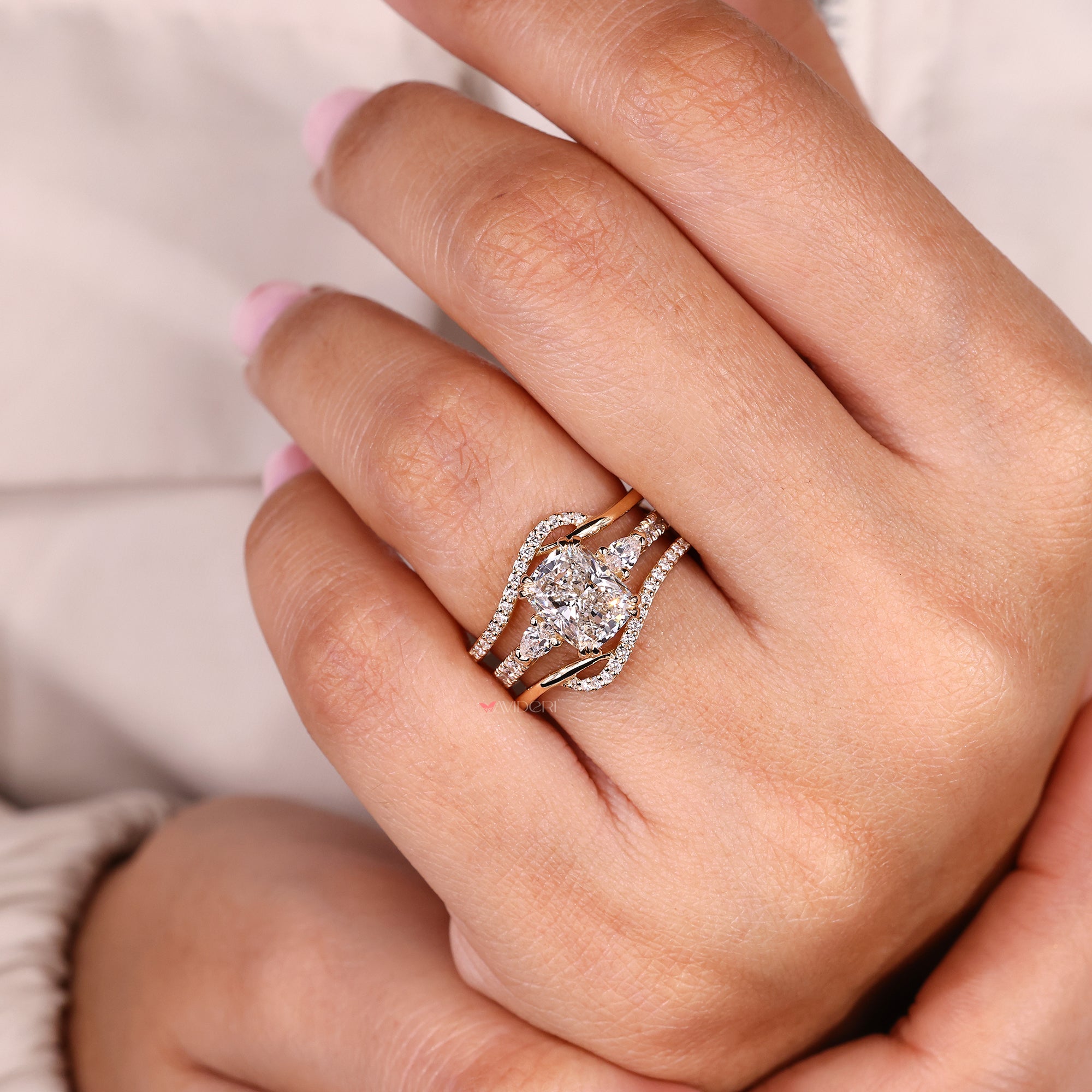 Wrap guard band with lab grown diamonds.