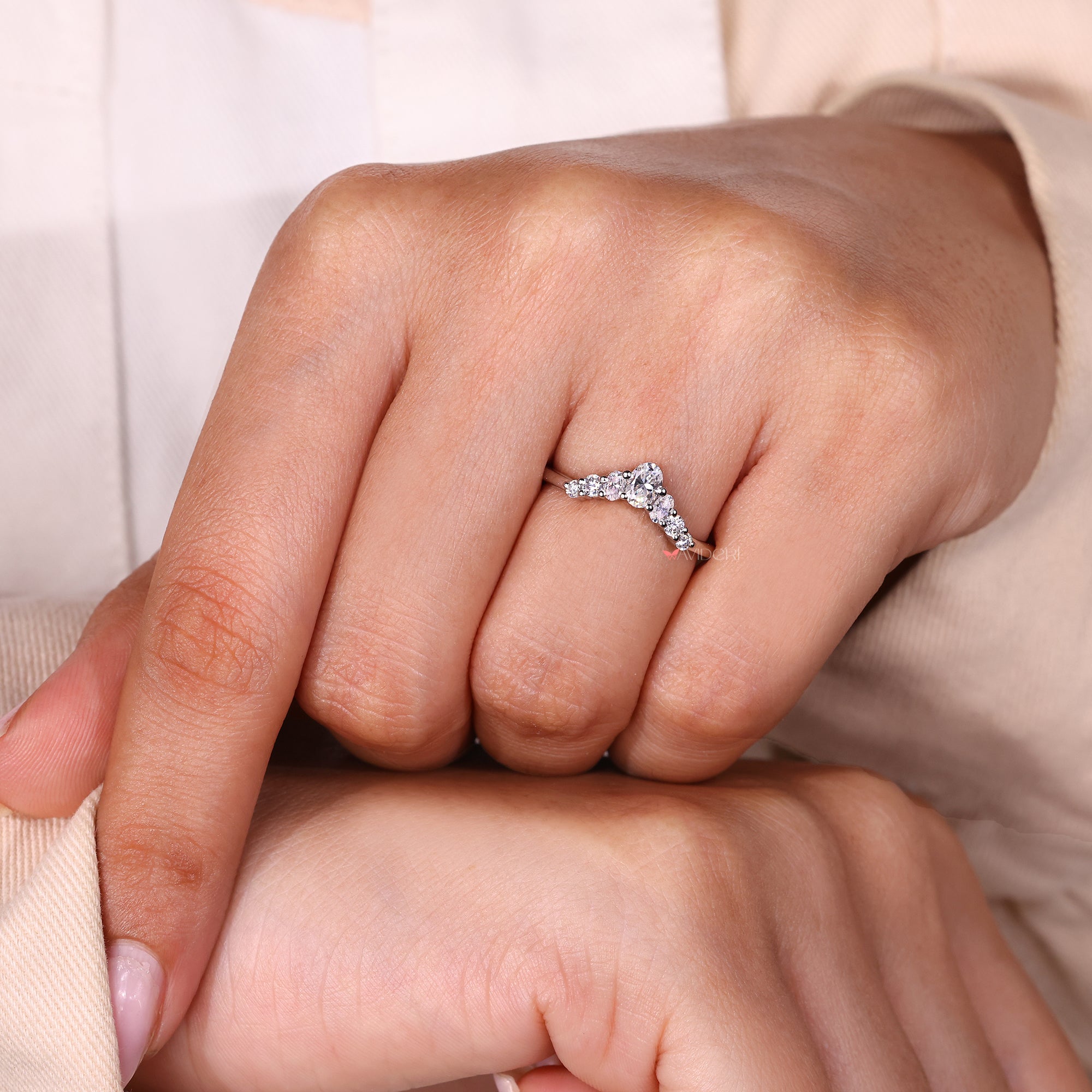 Seven Stone Band with round side stone band.