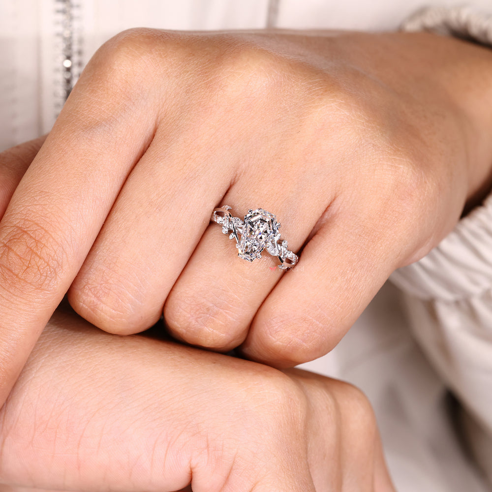 Buy engagement ring with coffin cut engagement ring.
