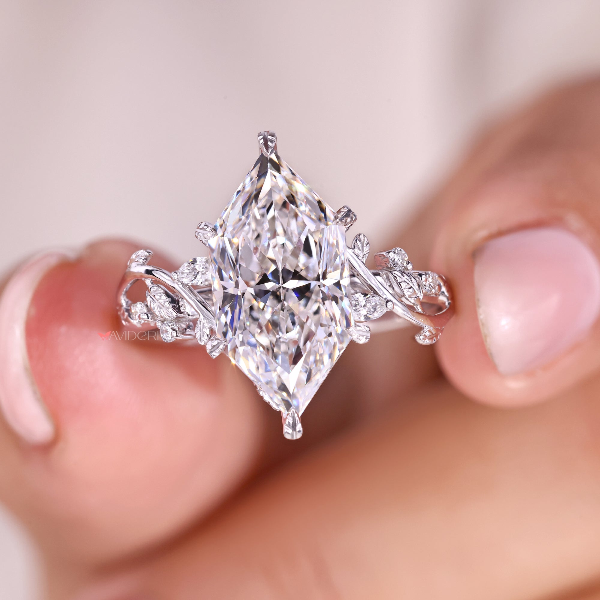 Dutch Marquise Cut Nature Inspired Engagement Ring