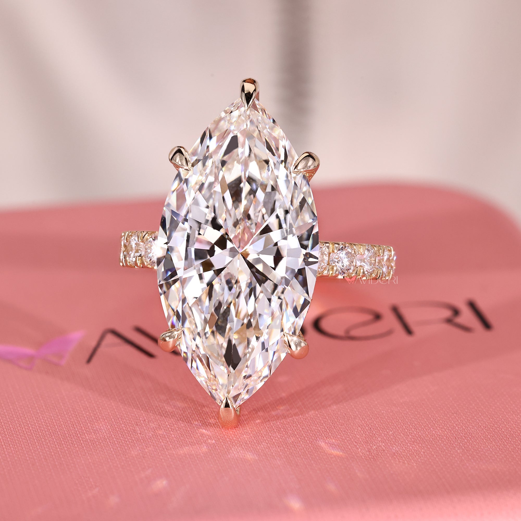 Avideri ring with six claw prong set.