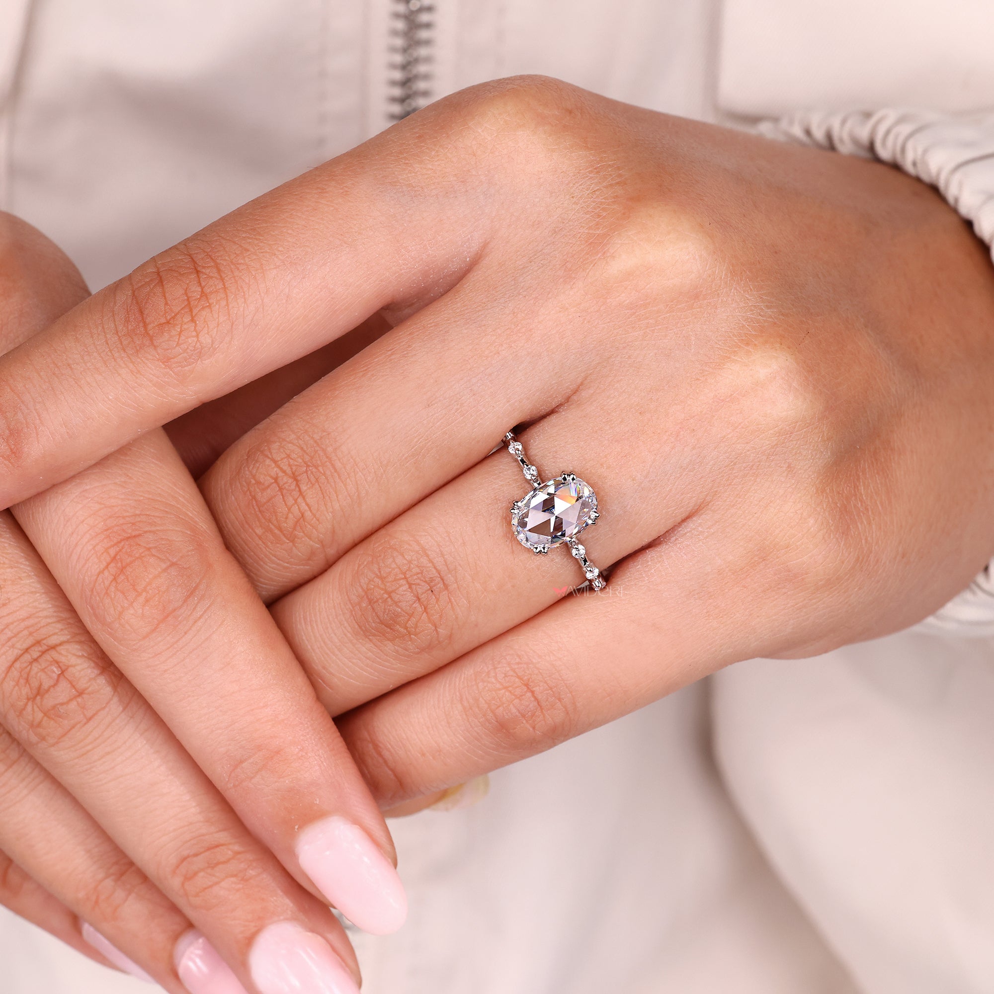 Avideri ring with avideri engagement ring.
