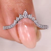 Pear And Round Chevron Wedding Band