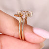 Marquise ring with muse setting and tapered shank.
