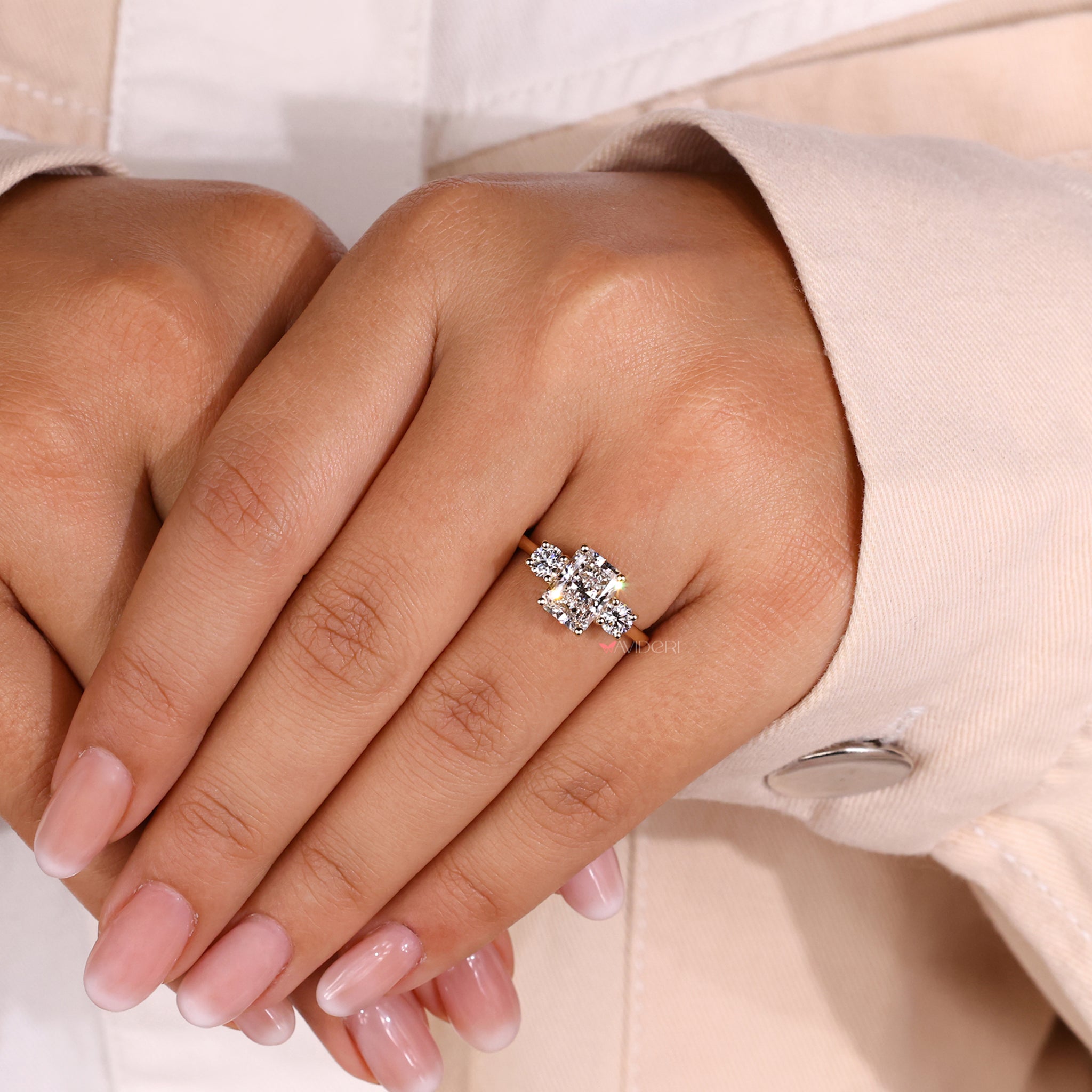Lab Grown Diamond radiant ring with sustainable brilliance
