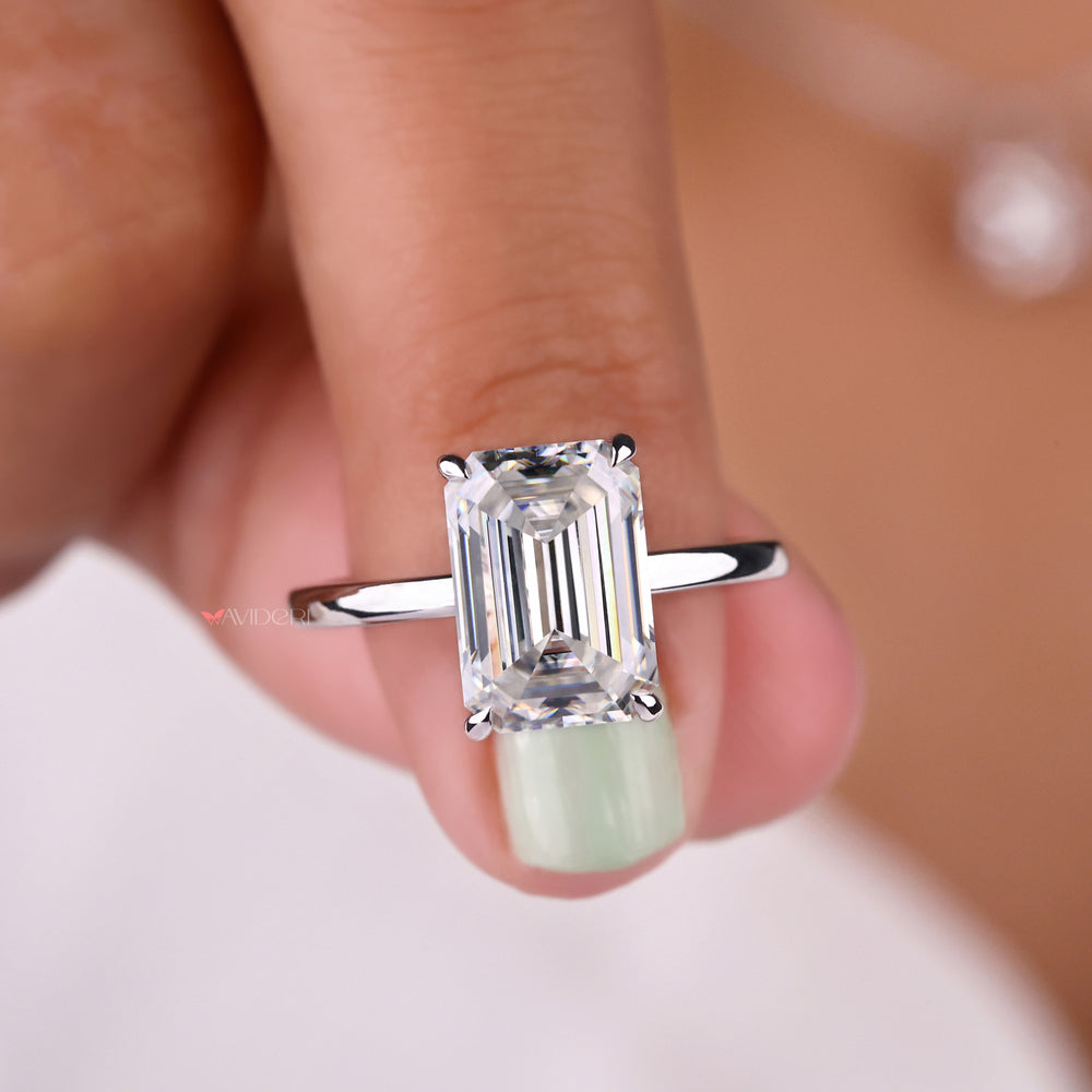 Solitaire engagement ring, gold solitaire ring, moissanite engagement ring
