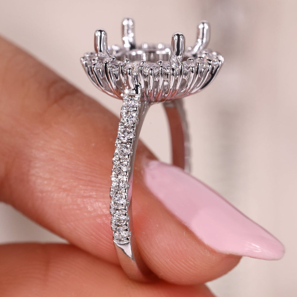 Rose cut diamond ring setting without center stone.