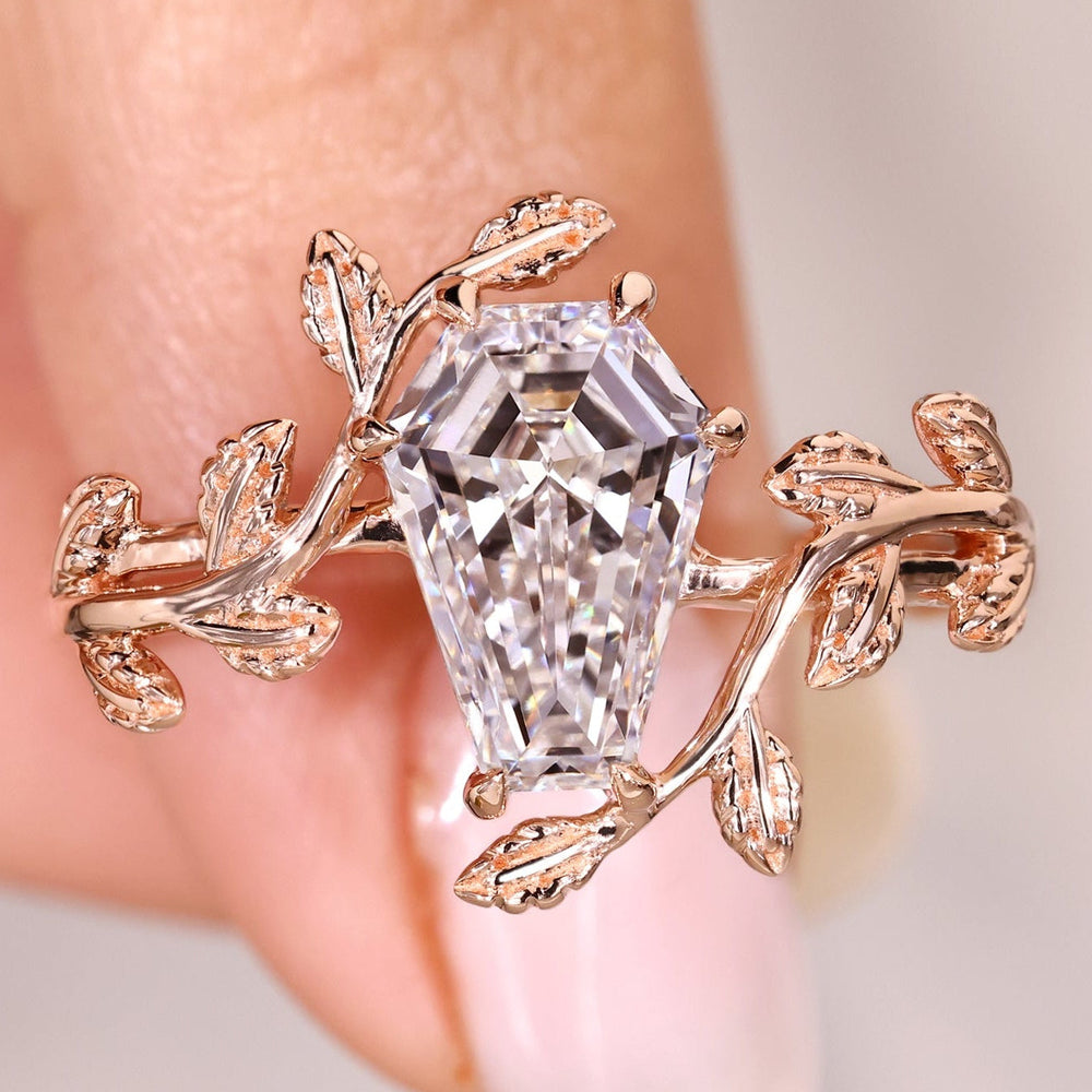 Coffin cut diamond engagement ring solitaire style.
