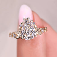 Nature Inspred Coffin Cut Diamond Ring