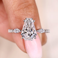 Coffin Cut Diamond Ring With Marquise And Round Diamond