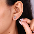 Coffin Cut Moissanite earrings in prong settings for a bold look.