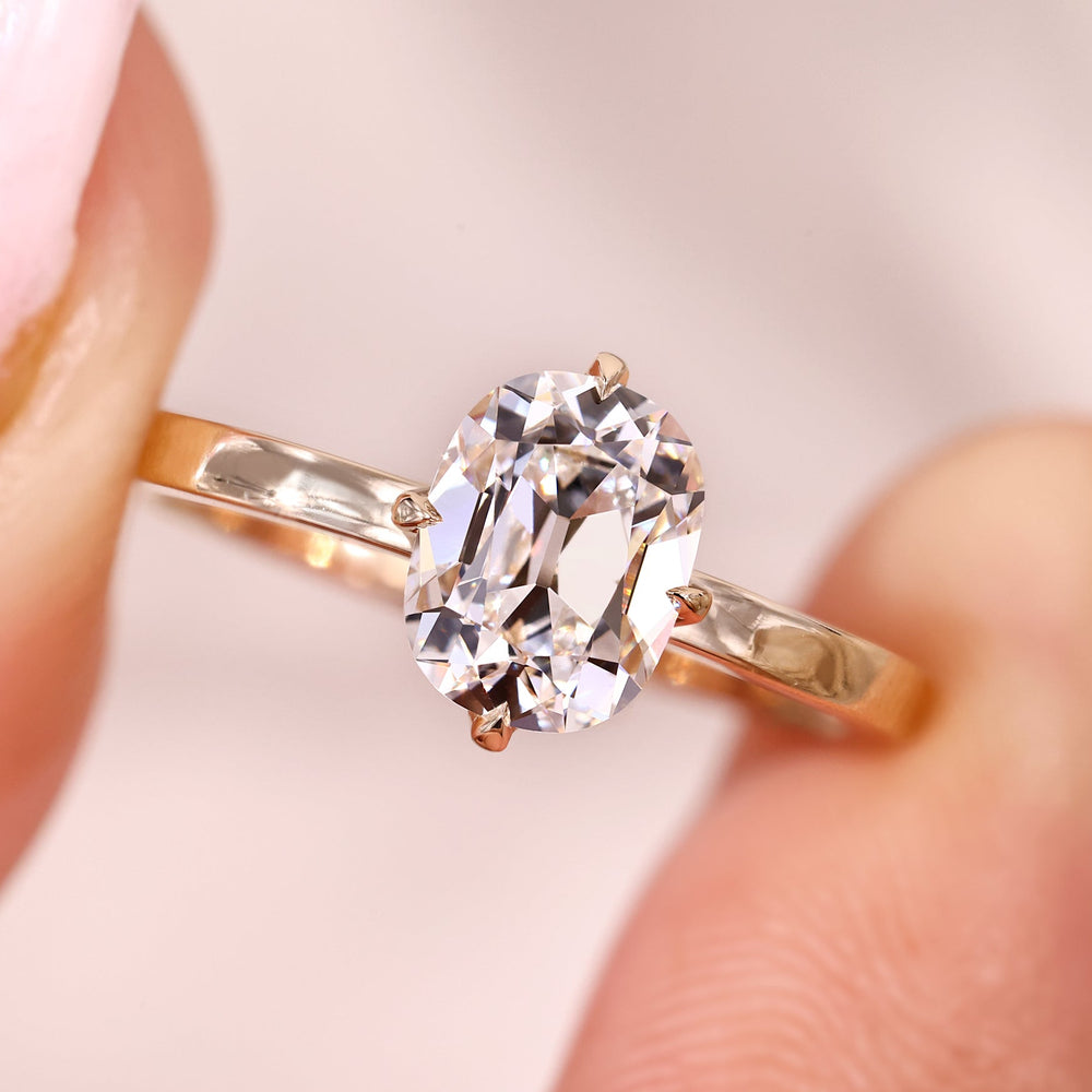Old European Cut Diamond Ring in yellow gold.
