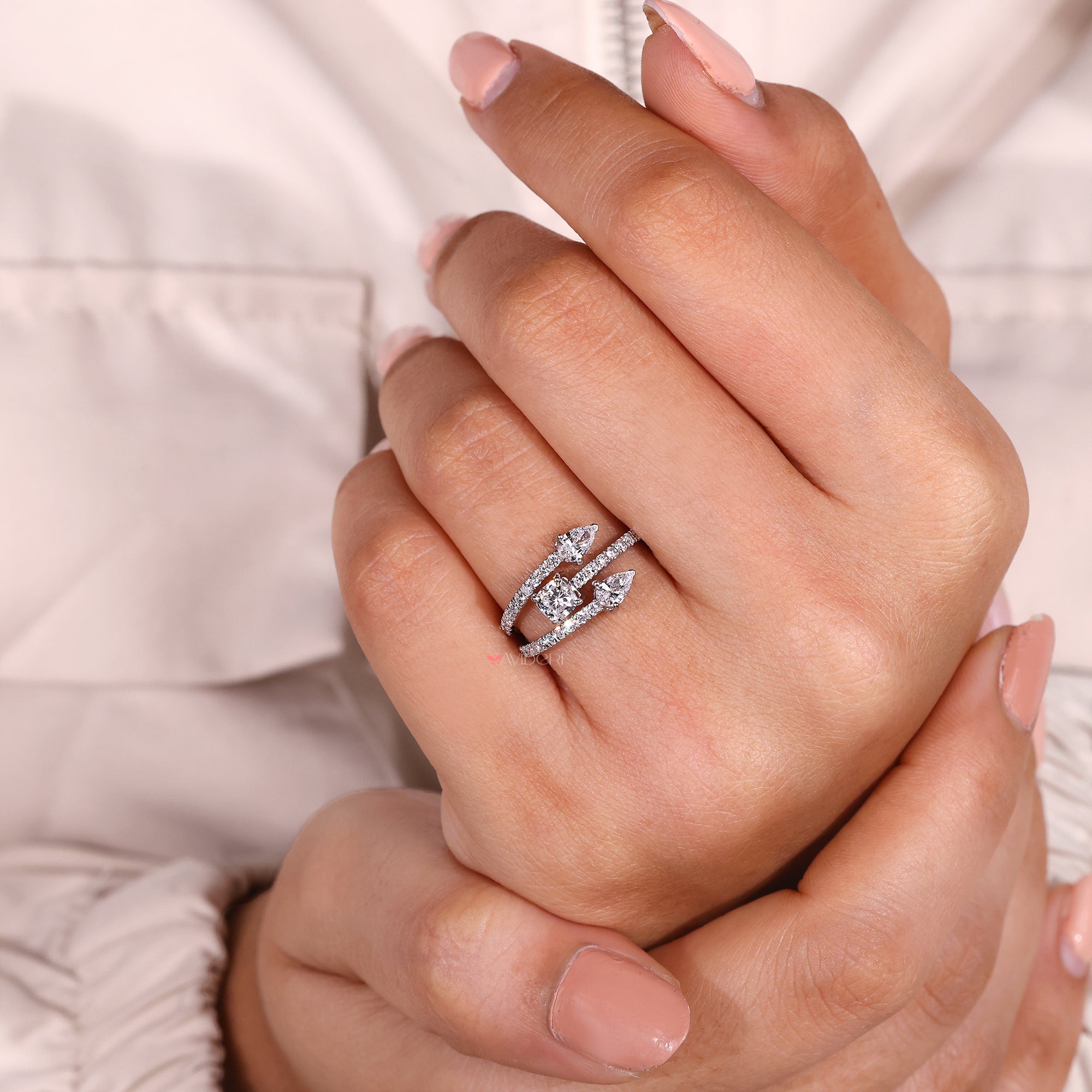 Custom engagement ring with handmade ring.