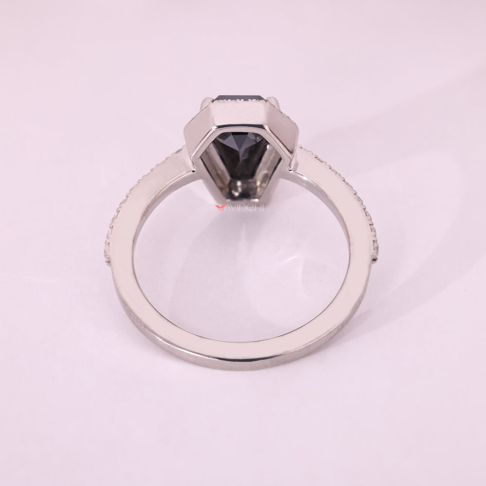 White Gold Ring designed for a sleek and clean luxury feel.