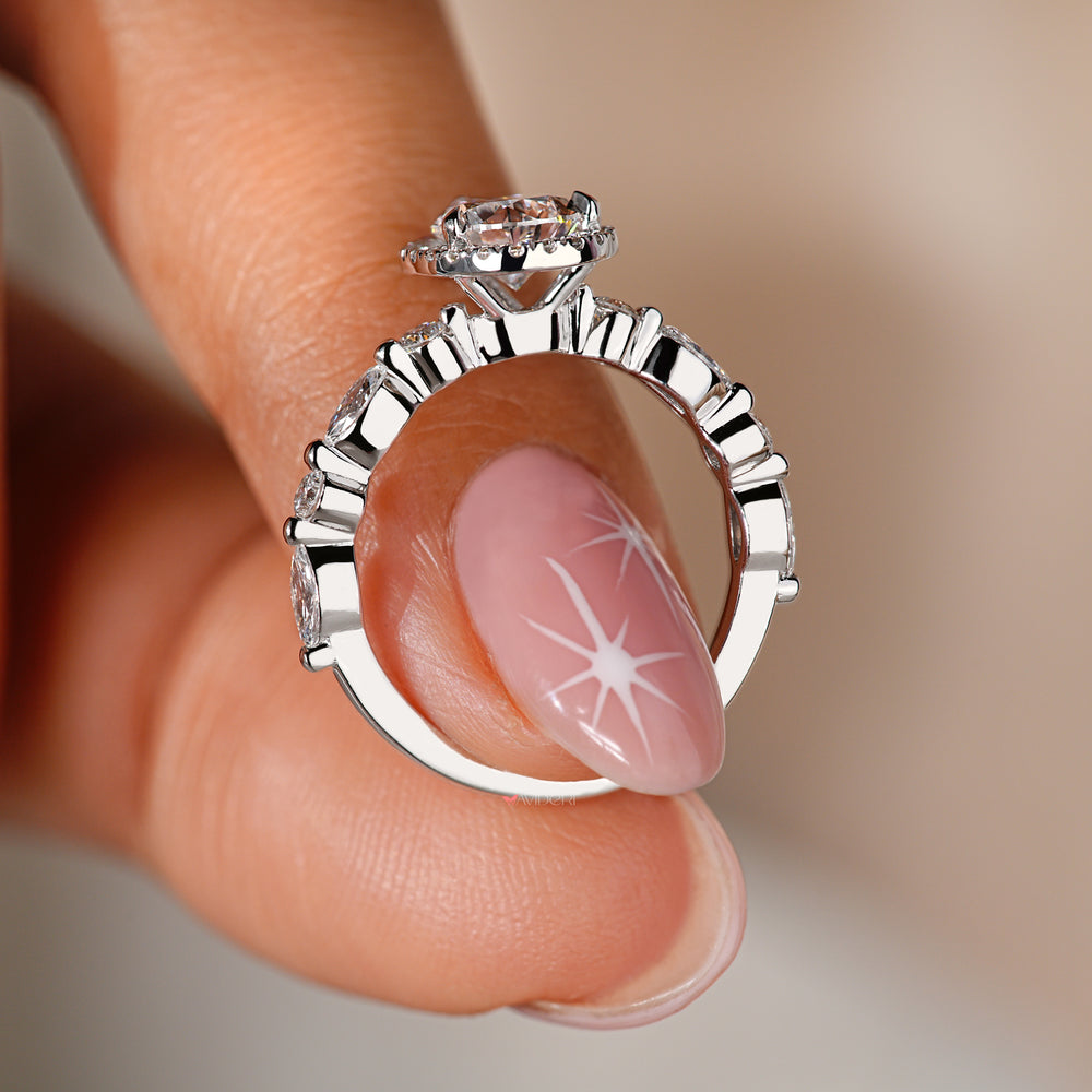 Sleek white gold ring perfect for a special occasion.
