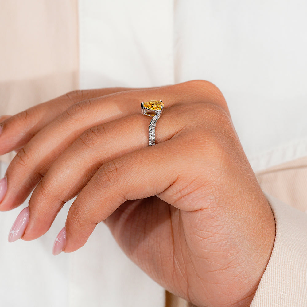 Pave ring setting highlighting intricate diamond details and sparkle.
