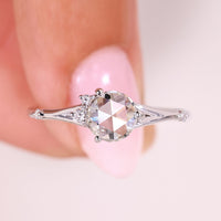 Round Rose Cut Five Stone Diamond Ring