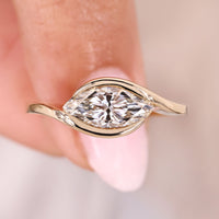 Solitaire Marquise Diamond Ring with East To West Setting