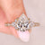Pear cut diamond ring with cluster vintage style.
