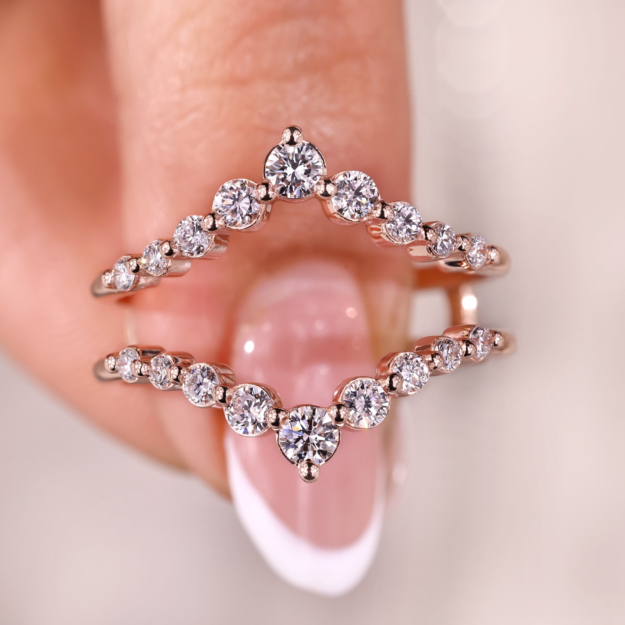 Diamond Enhancer Ring in rose gold.