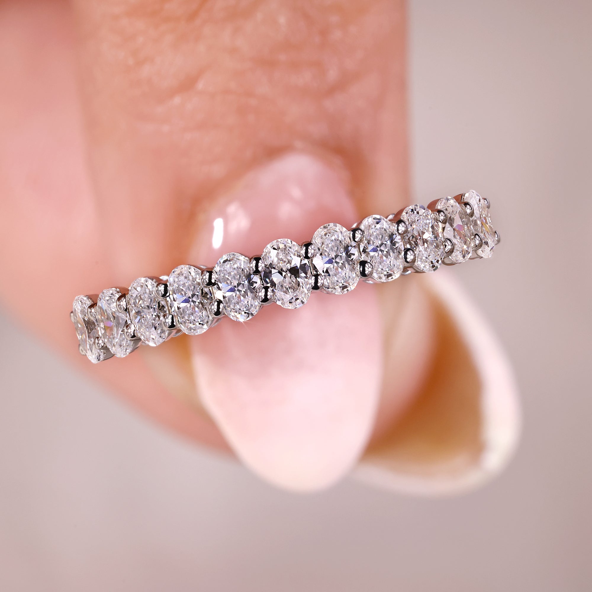 Diamond wedding band handcrafted with precision.