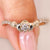 Pave round diamond ring with claddagh style.
