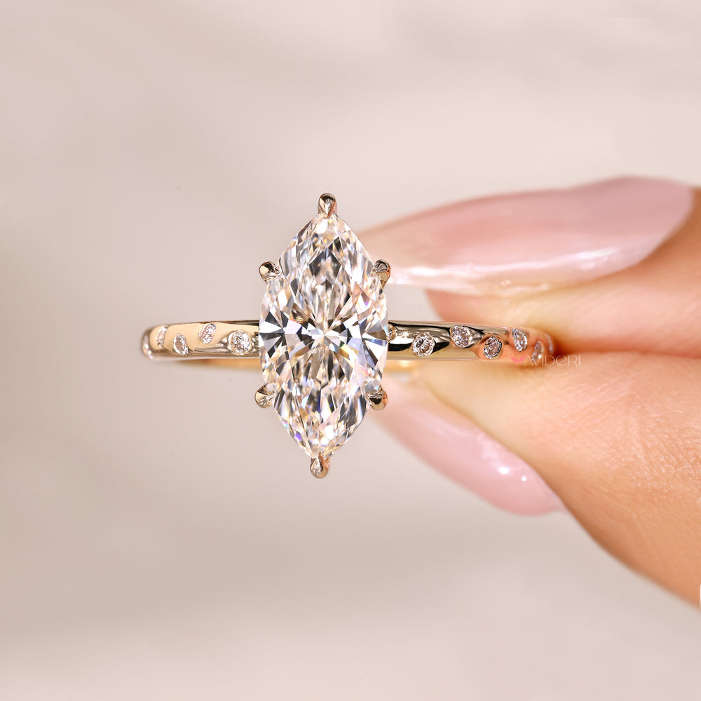 IGI certified marquise diamond ring handmade.
