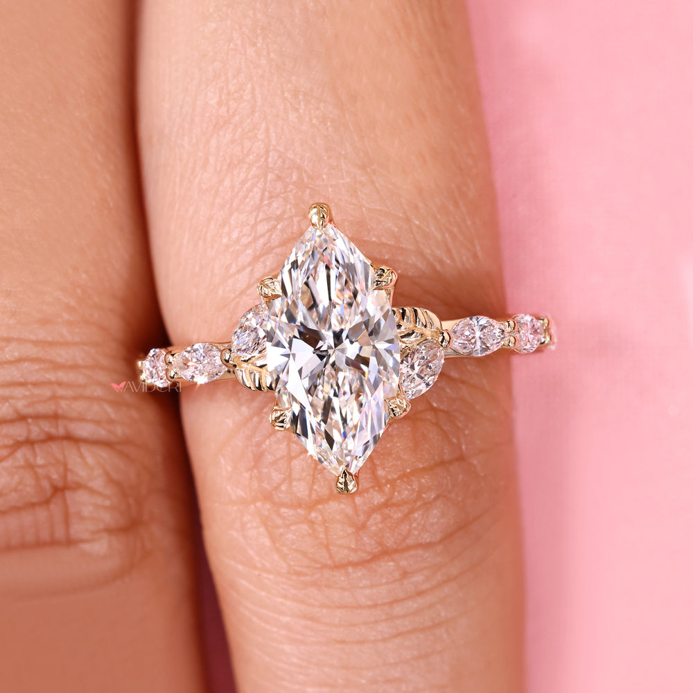 IGI certified marquise diamond ring handmade.
