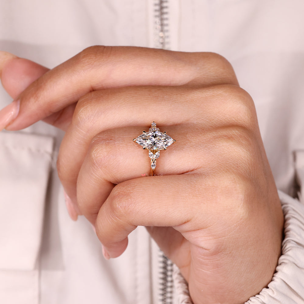 IGI certified marquise diamond engagement ring.
