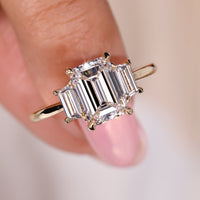 Emerald Cut Diamond Ring – Yellow Gold Setting
