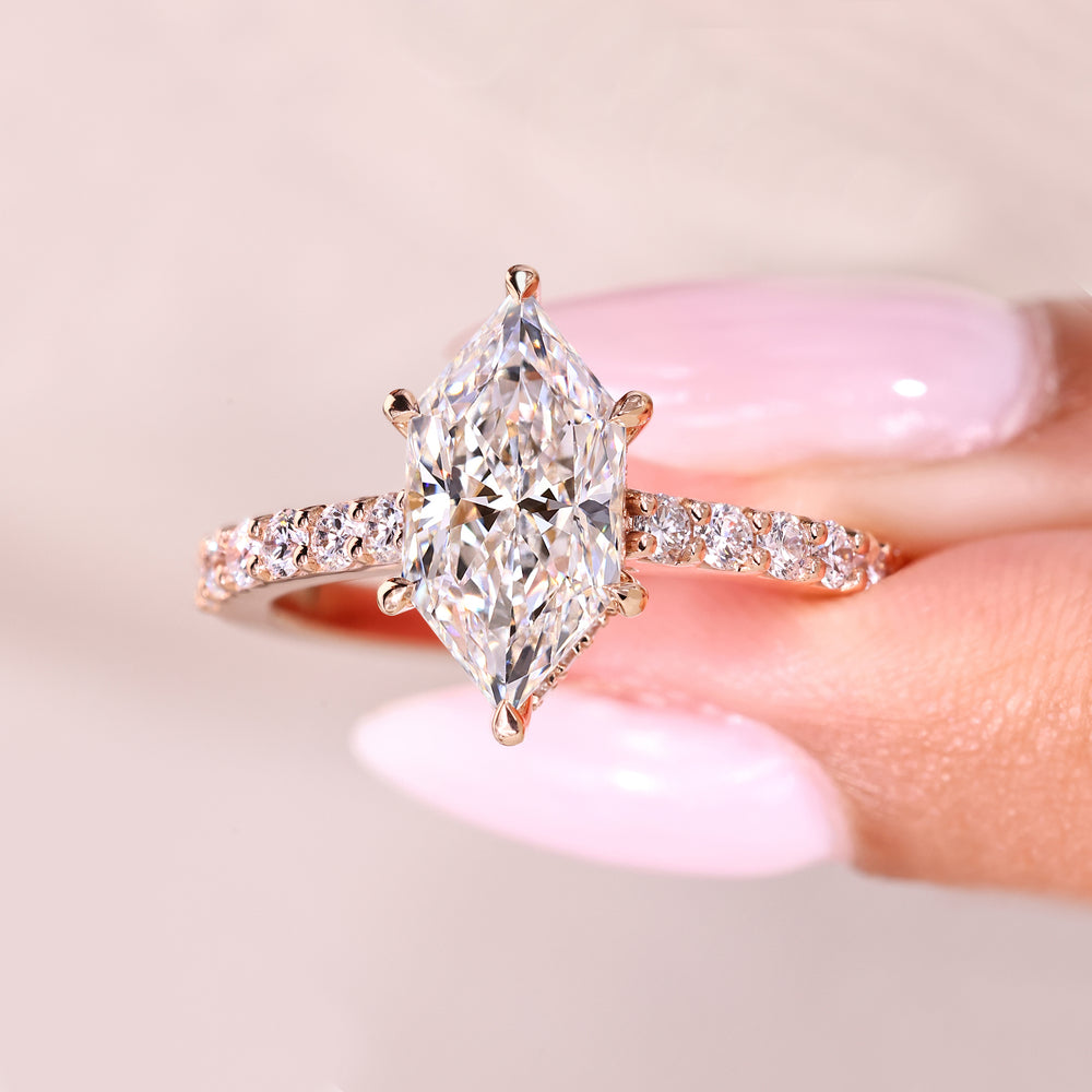 IGI certified marquise diamond ring handmade.
