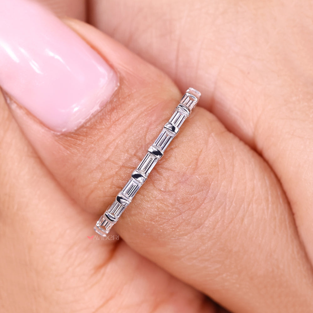Lab grown diamond band half eternity style.
