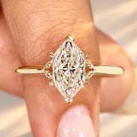 Dutch Marquise Diamond Engagement Ring in Solitaire Style
