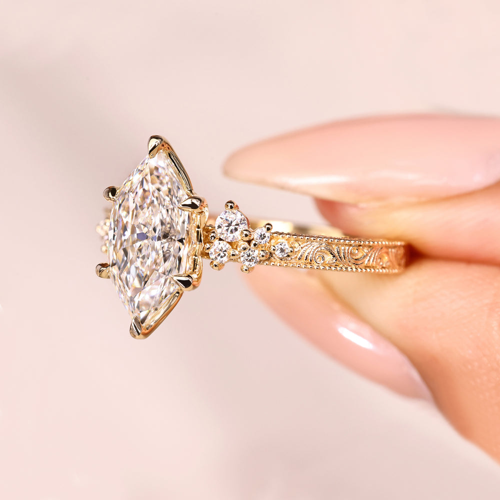 IGI certified marquise diamond ring handmade.
