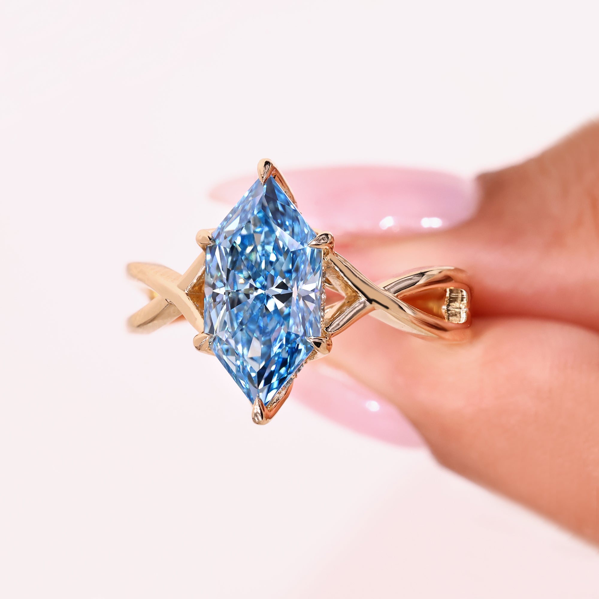 Dutch marquise ring with tulip setting design.
