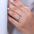 Custom engagement ring with rose cut oval diamond.