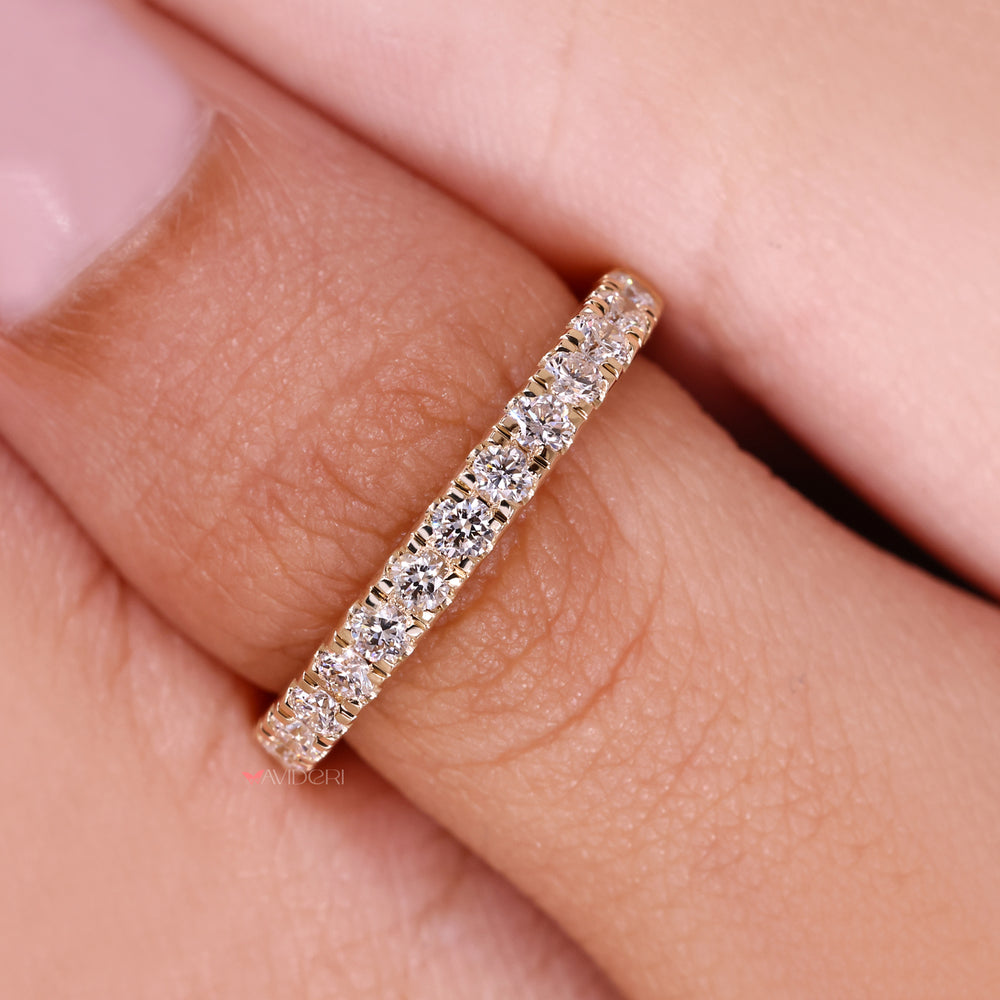 Handmade diamond half eternity band by Avideri.
