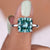 Cushion Cut Engagement Ring In Cyan Blue Moissanite