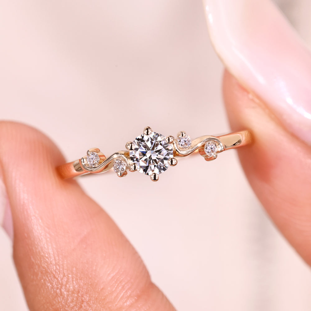 Celtic style lab grown diamond ring.
