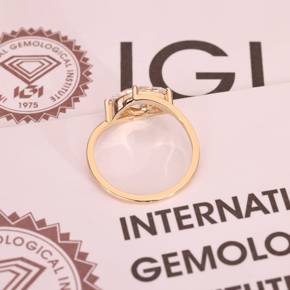 Lab grown marquise engagement ring IGI certified.
